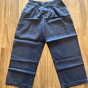 Women's Navy Blue Linen Pants